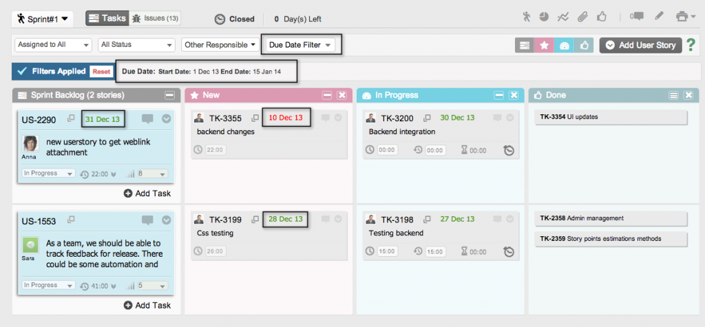 yodiz-sprint-board-due-date-filters
